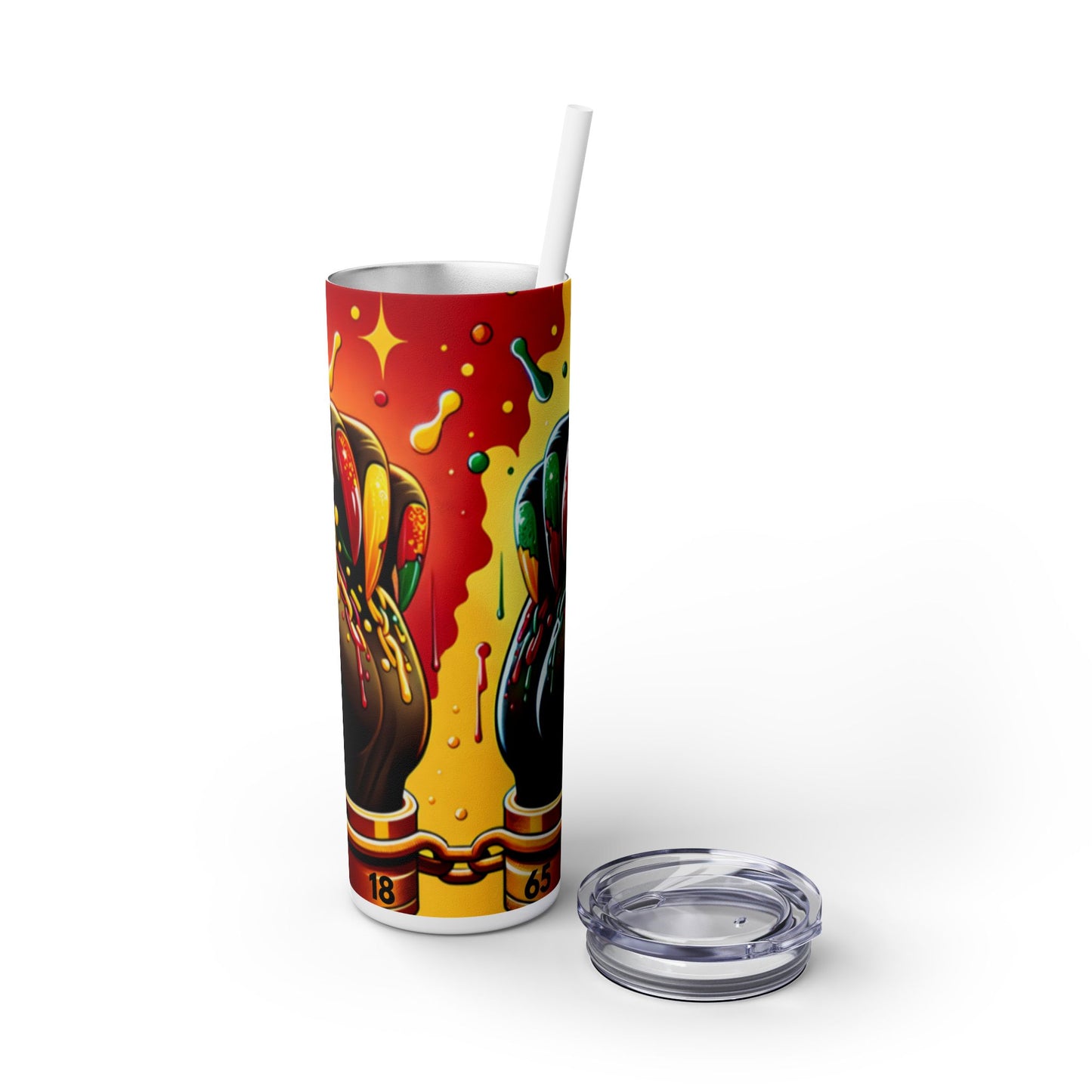 Juneteenth 1865 Skinny Tumbler with Straw, 20oz