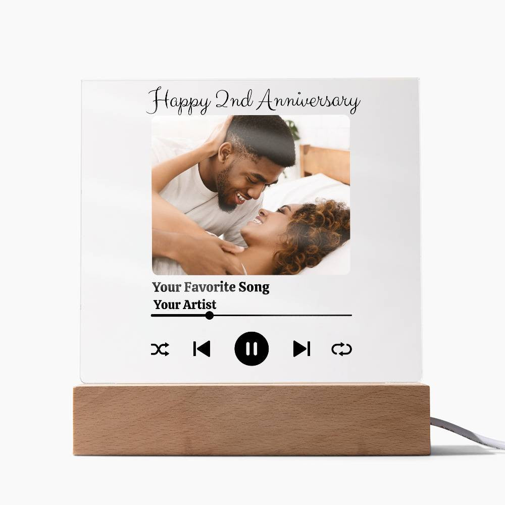 Acrylic Plaque - Anniversary Song Player Gift for Couples | Blond Bays
