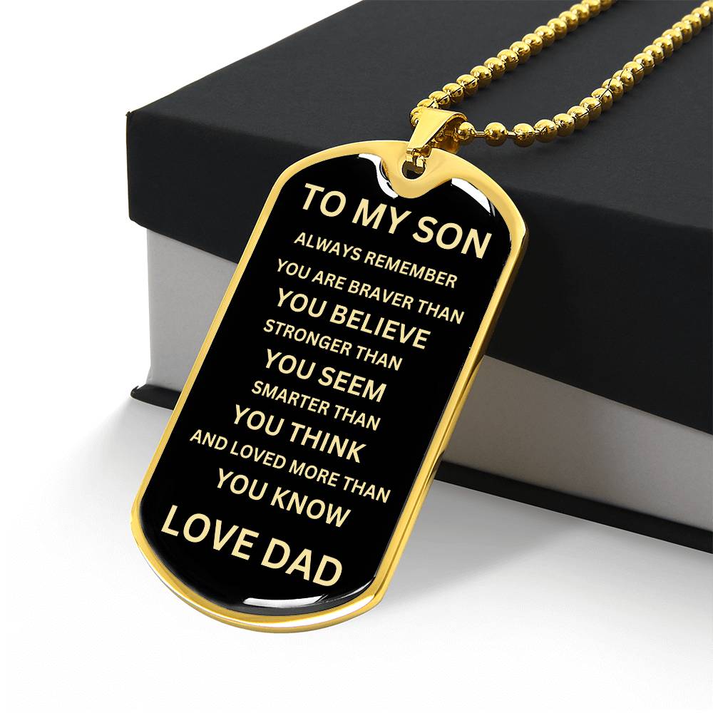 To My Son – Always Remember Dog Tag | Personalized Gift from Mom or Dad