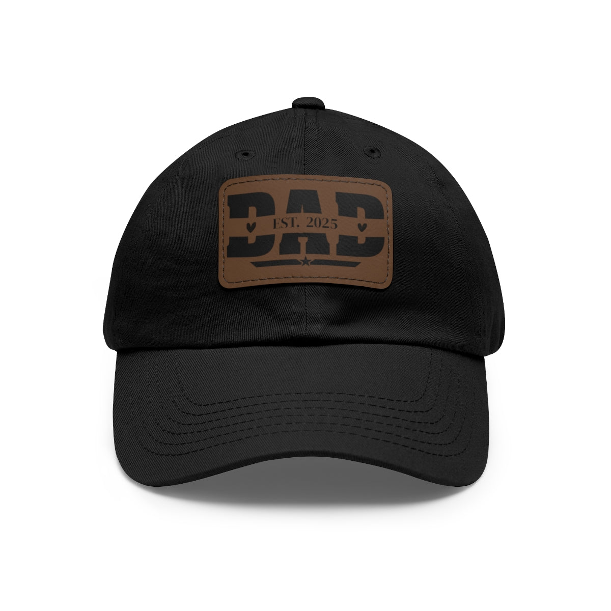 Dad Hat with Leather Patch-Est 2025 (Rectangle)