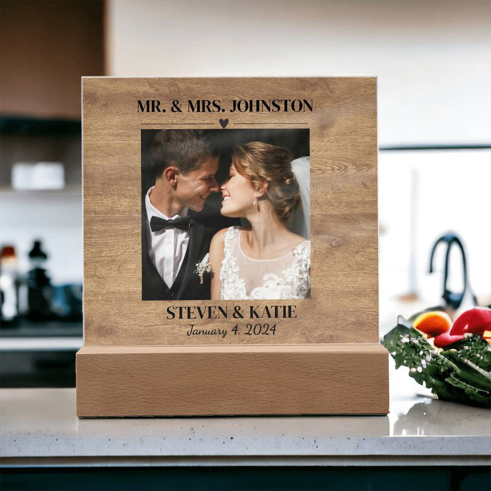 Personalized Wedding Photo Frame-Acrylic Square Plaque