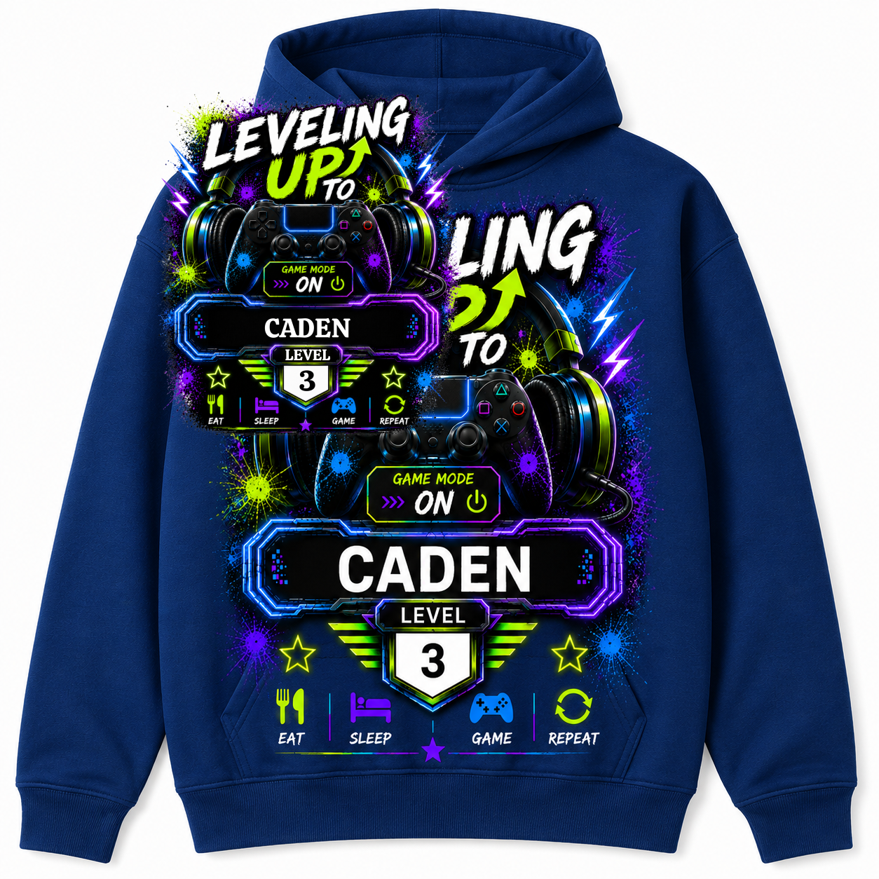 Leveling Up Personalized Gamer Shirt |Custom Name & Grade or Level| Back to School Youth T-Shirt, Hoodie & Sweatshirt