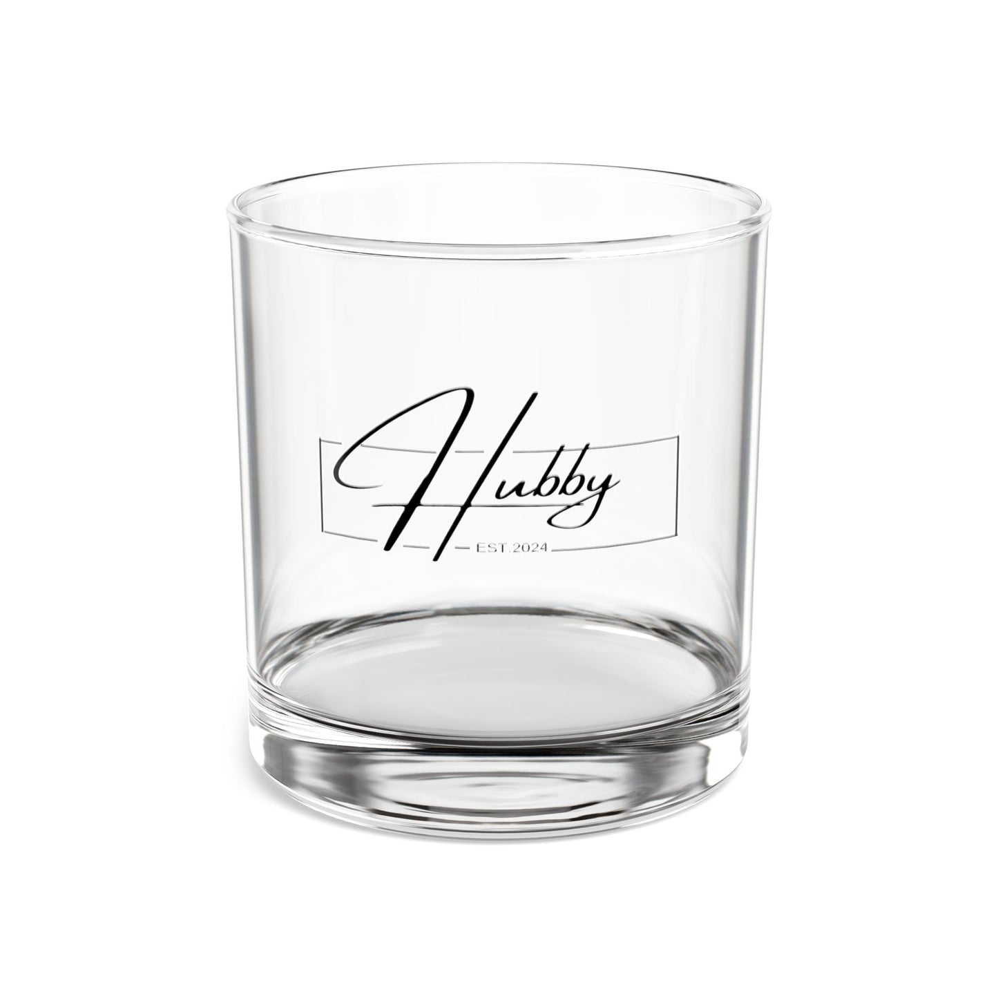 Hubby Rocks Glass, 10oz Customized Beverage Glass