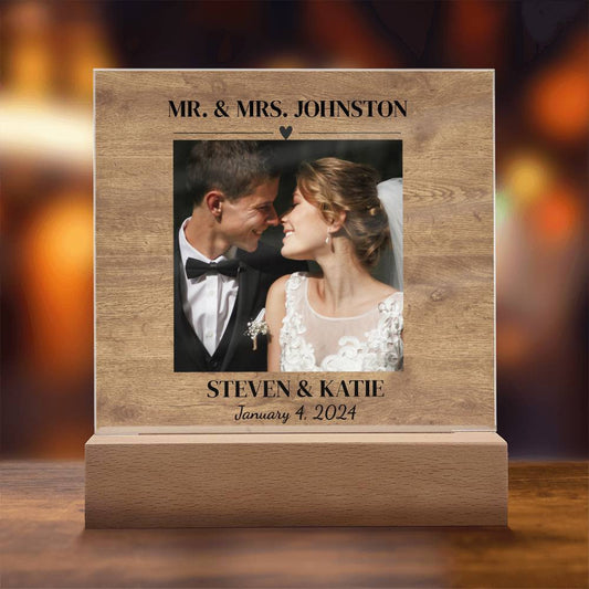 Personalalized Wedding Photo Frame/Led Acrylic Plaque