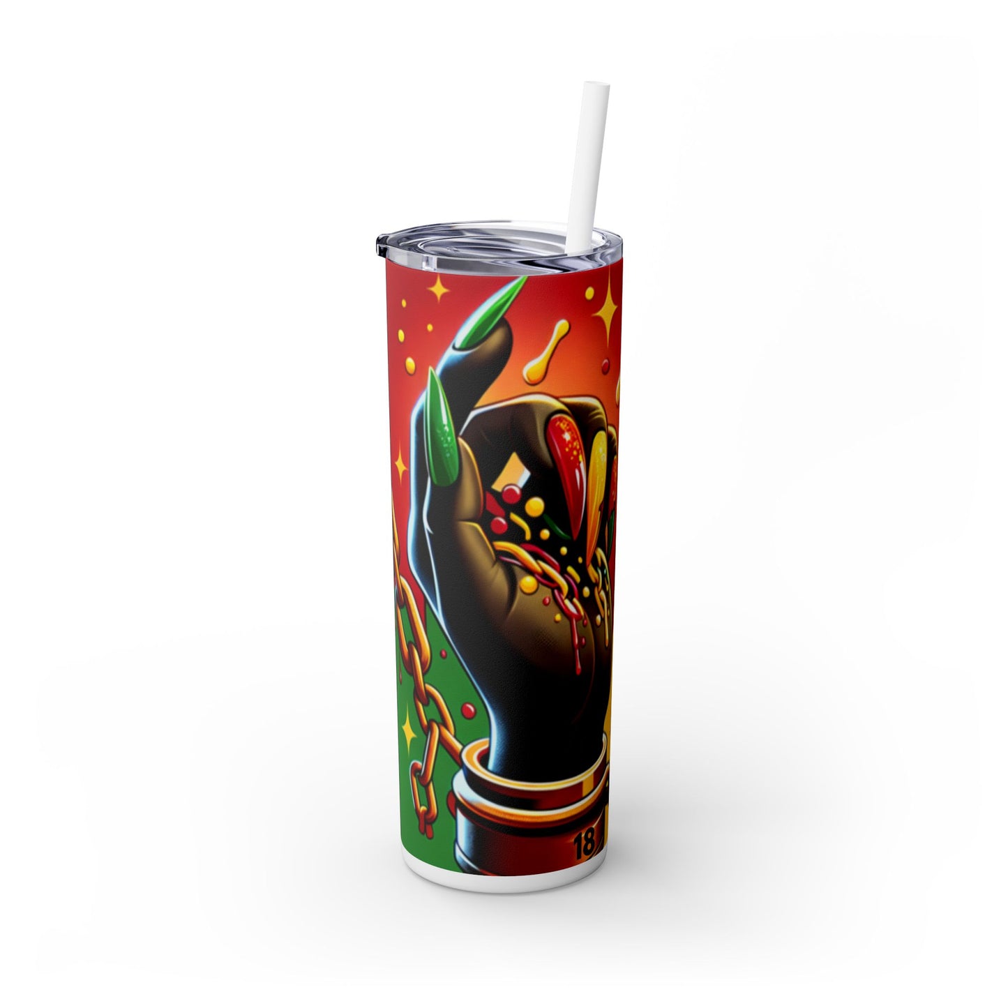 Juneteenth 1865 Skinny Tumbler with Straw, 20oz