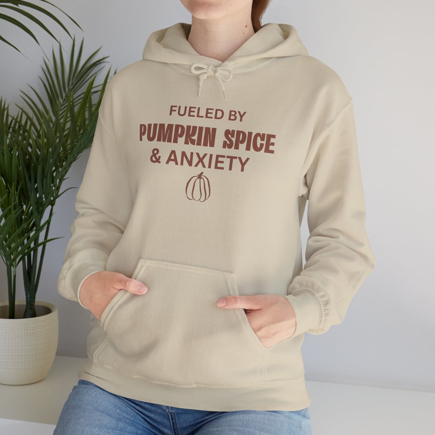 Pumpkin Spice & Anxiety Hoodie — Funny Fall Coffee Sweatshirt