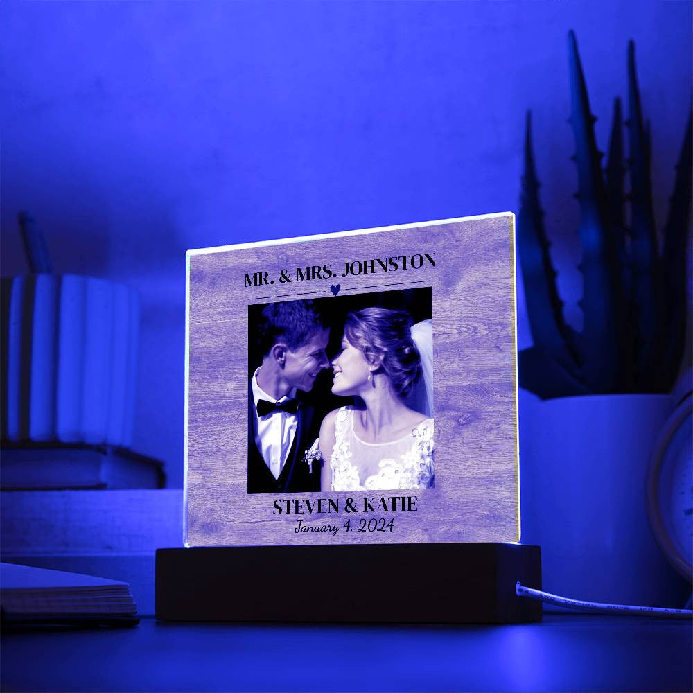 Personalized Wedding Photo Frame-Acrylic Square Plaque