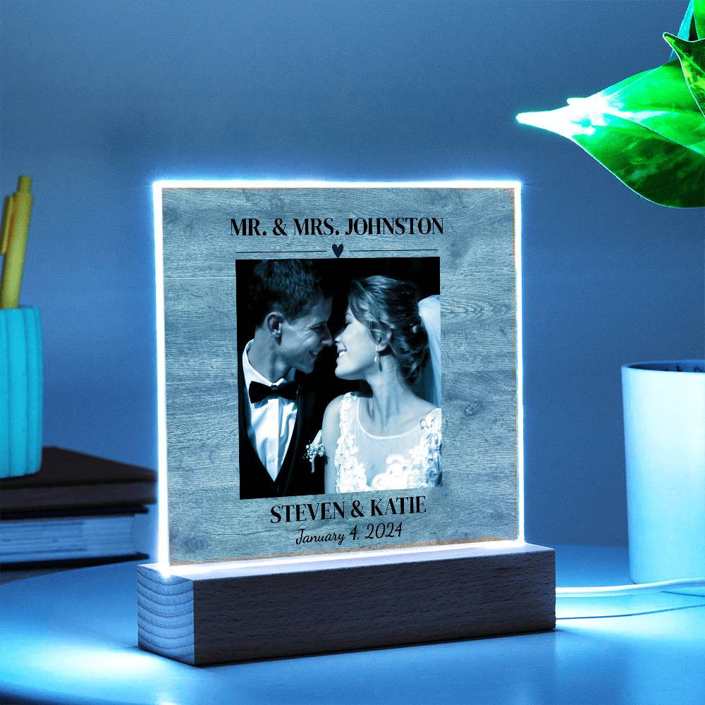 Personalized Wedding Photo Frame-Acrylic Square Plaque