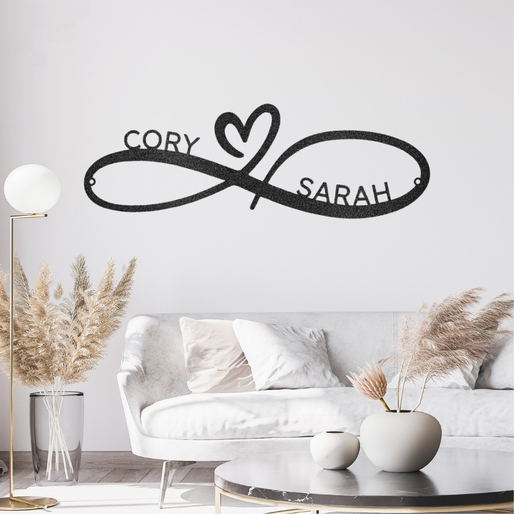 Personalize Infinity Couple Monogram/Steel Sign