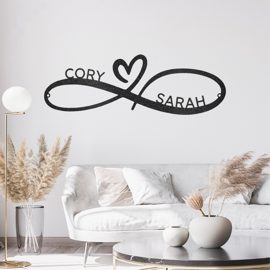 Personalize Infinity Couple Monogram/Steel Sign