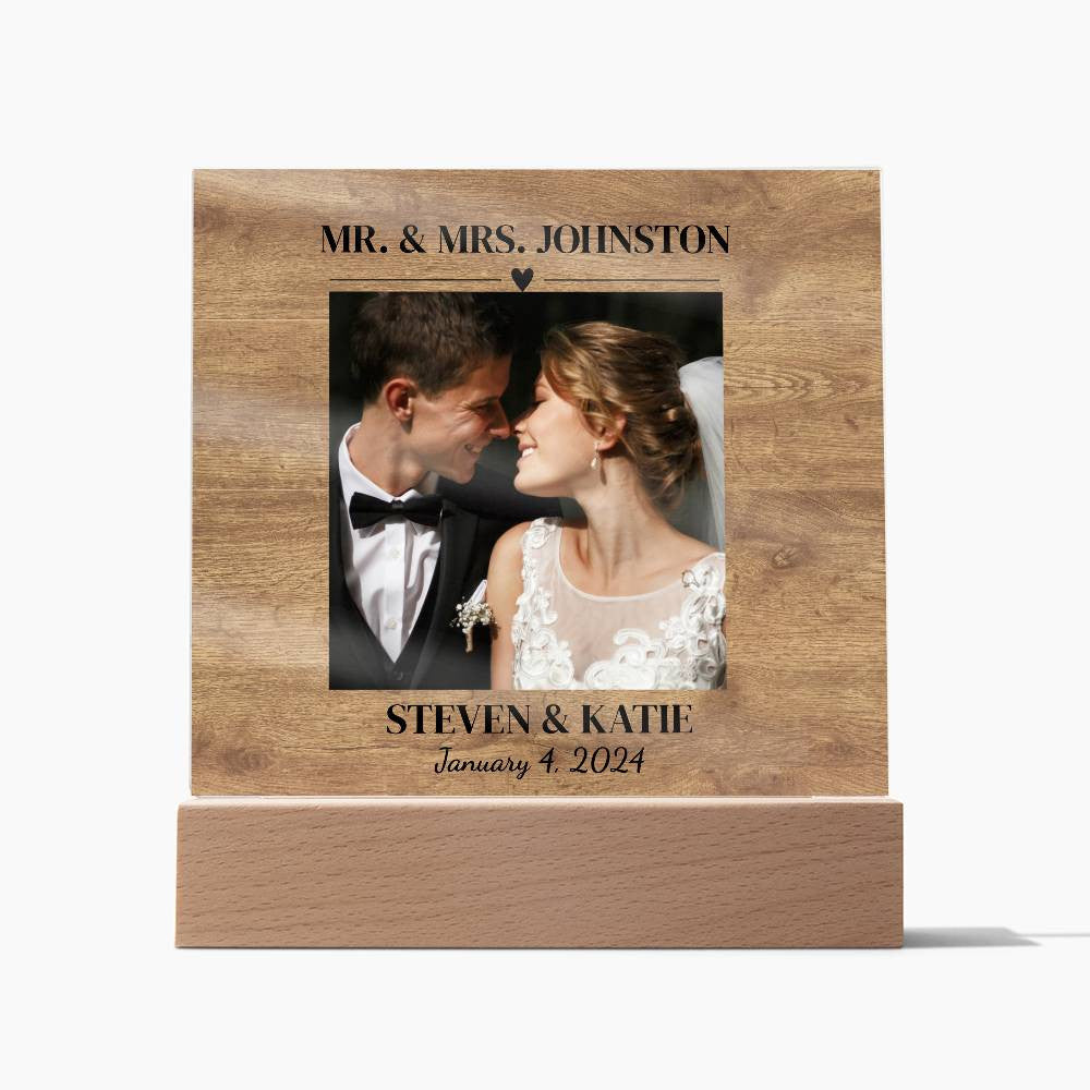 Personalized Wedding Photo Frame-Acrylic Square Plaque