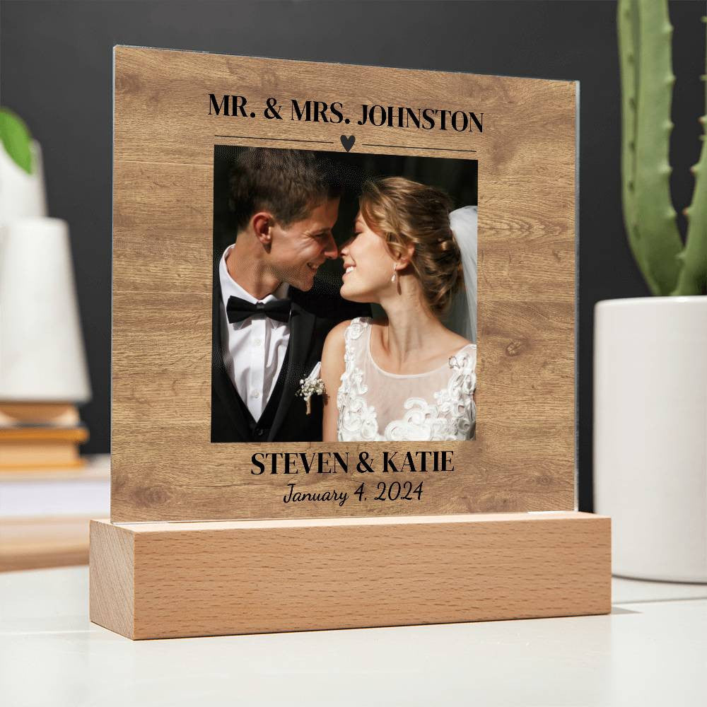 Personalized Wedding Photo Frame-Acrylic Square Plaque