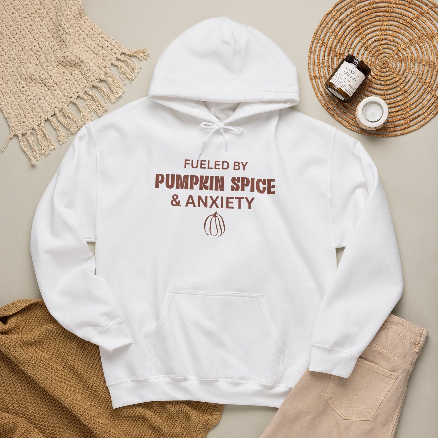 Pumpkin Spice & Anxiety Hoodie — Funny Fall Coffee Sweatshirt