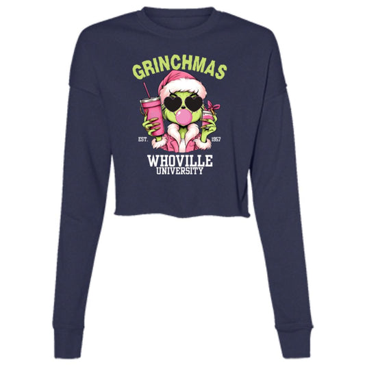 Grinchmas-Cropped Fleece Crew