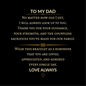 To My Dad 'Love You Forever' Bracelet, Fathers Day Gift, Anniversary Gift, Mens Bracelet with Message Card, Birthday Gift