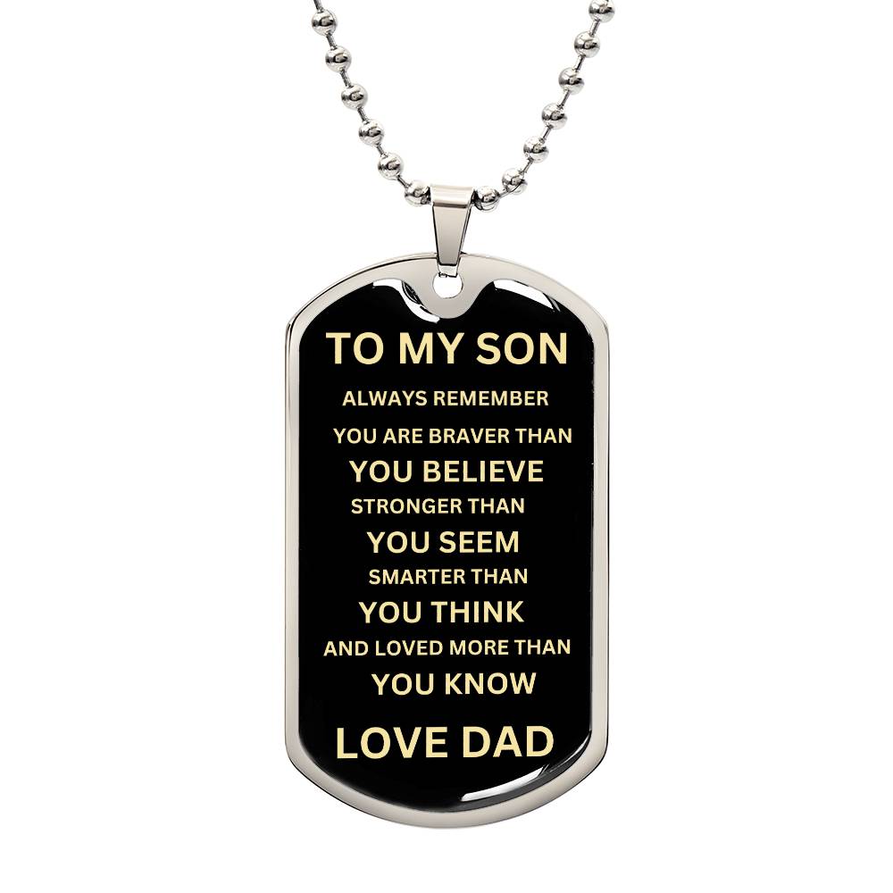 to my son - dog tag