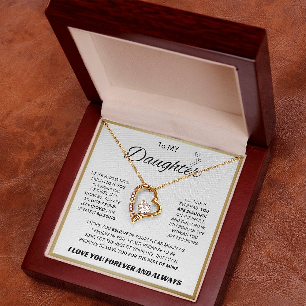 To My Daughter [ Forever Love Necklace] SQ Gold Border