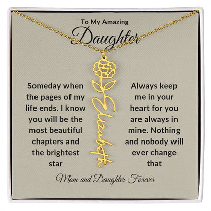 Daughter Flower Name Necklace