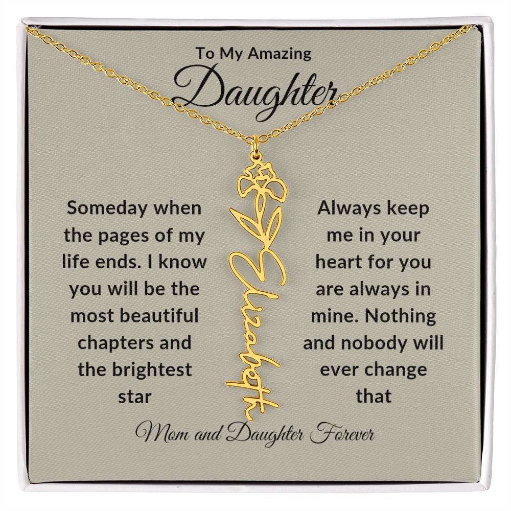 Daughter Flower Name Necklace