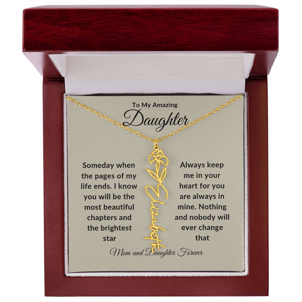 Daughter Flower Name Necklace