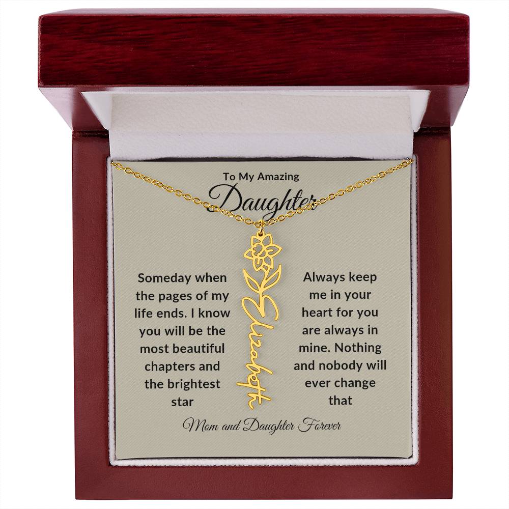 Daughter Flower Name Necklace