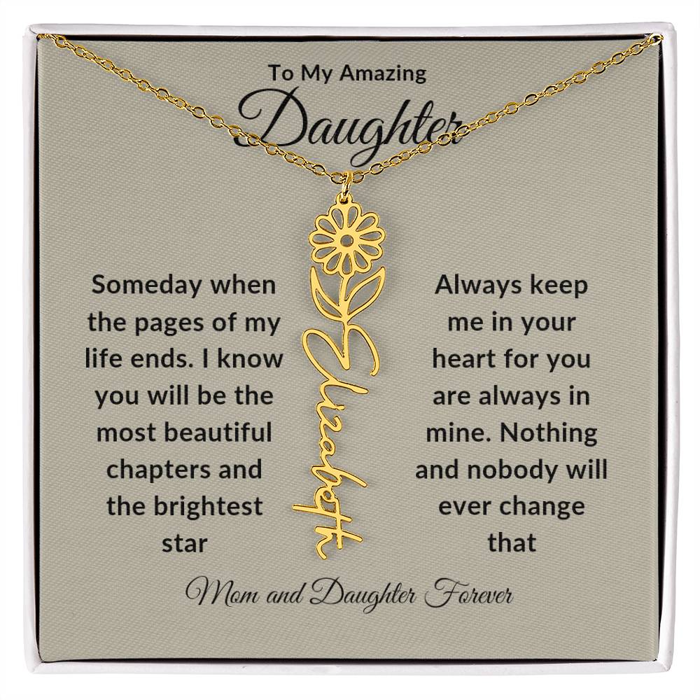 Daughter Flower Name Necklace