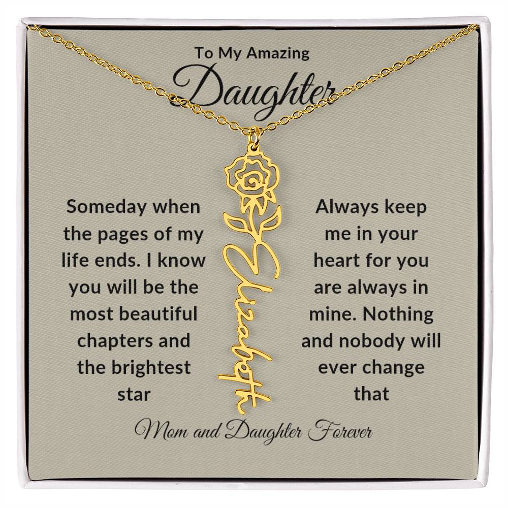 Daughter Flower Name Necklace