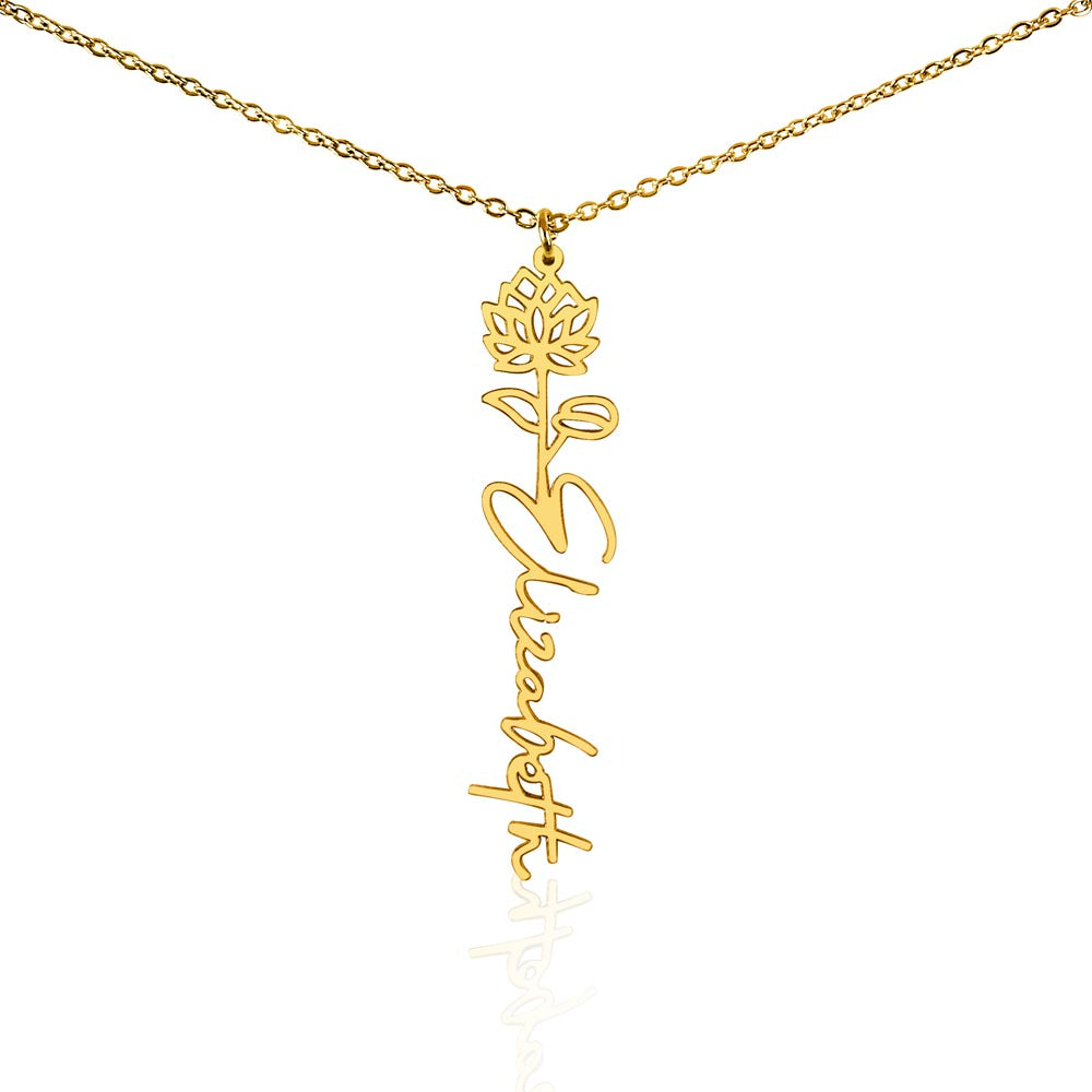 Daughter Flower Name Necklace