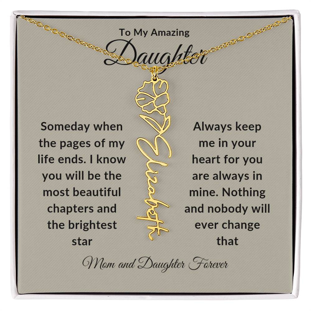 Daughter Flower Name Necklace