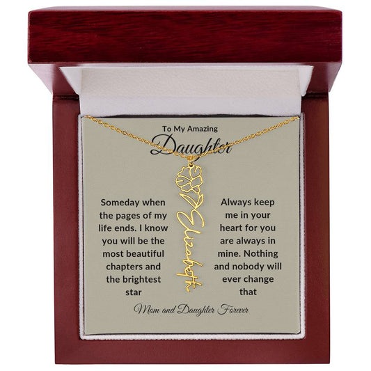 Daughter Flower Name Necklace