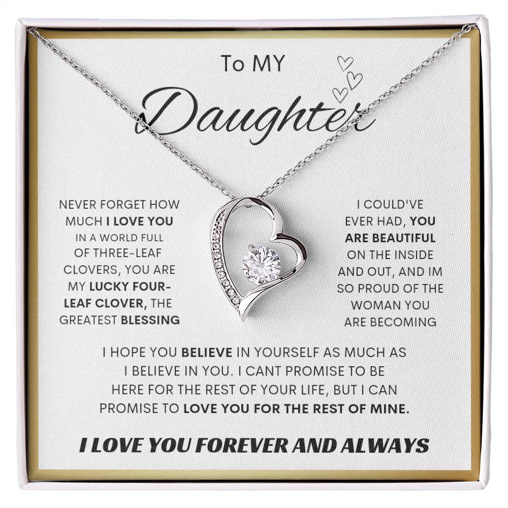 To My Daughter [ Forever Love Necklace] SQ Gold Border