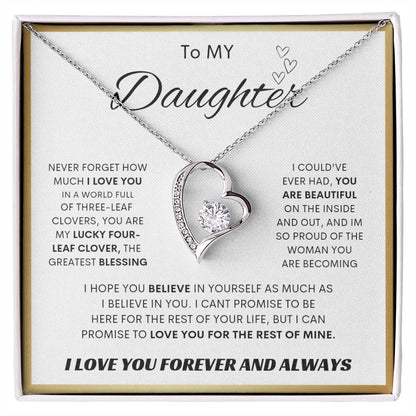 To My Daughter [ Forever Love Necklace] SQ Gold Border