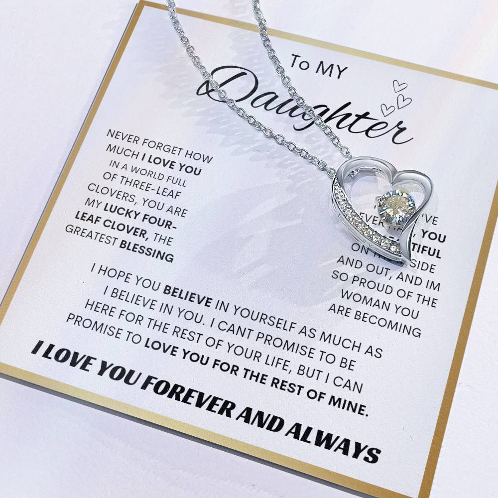 To My Daughter [ Forever Love Necklace] SQ Gold Border