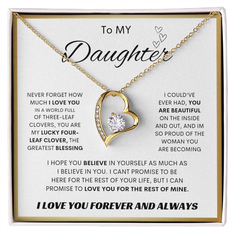 To My Daughter [ Forever Love Necklace] SQ Gold Border