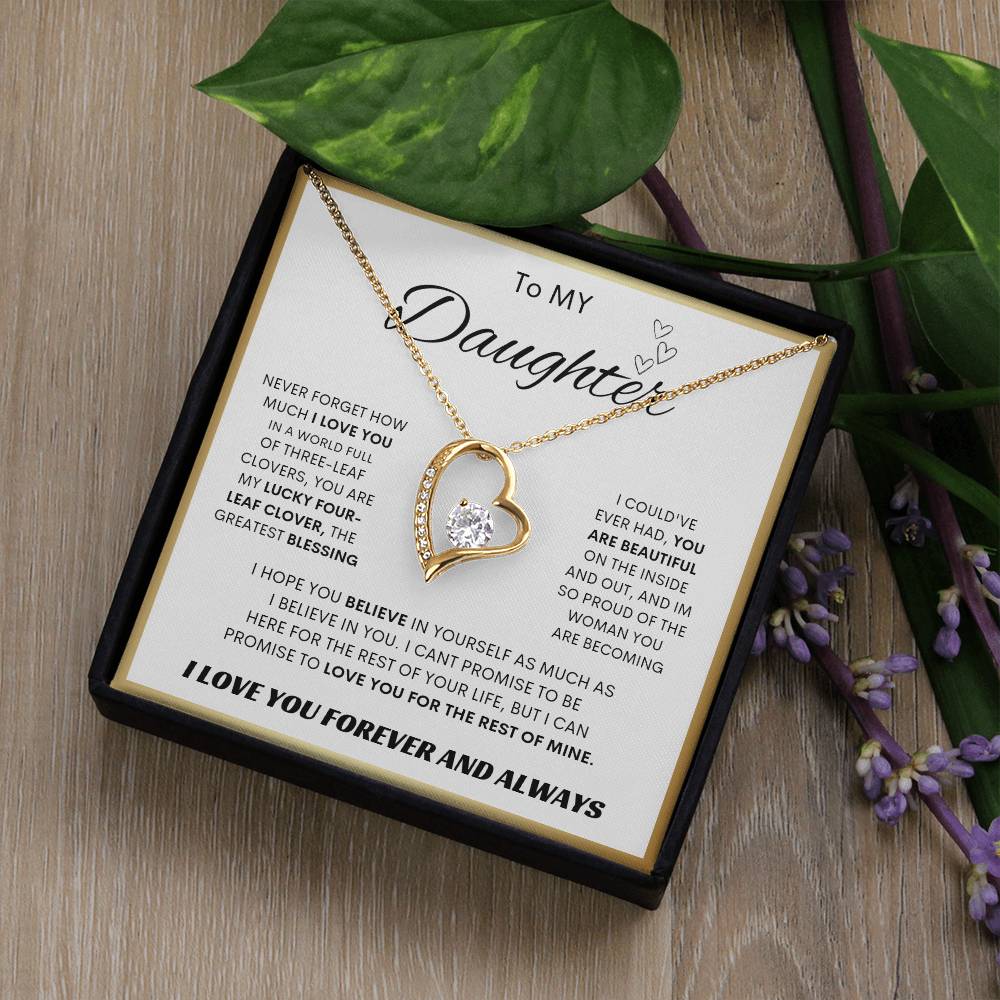 To My Daughter [ Forever Love Necklace] SQ Gold Border