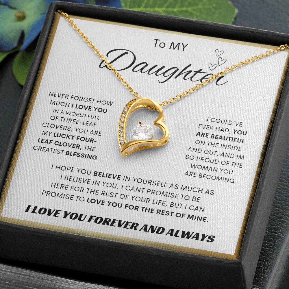 To My Daughter [ Forever Love Necklace] SQ Gold Border