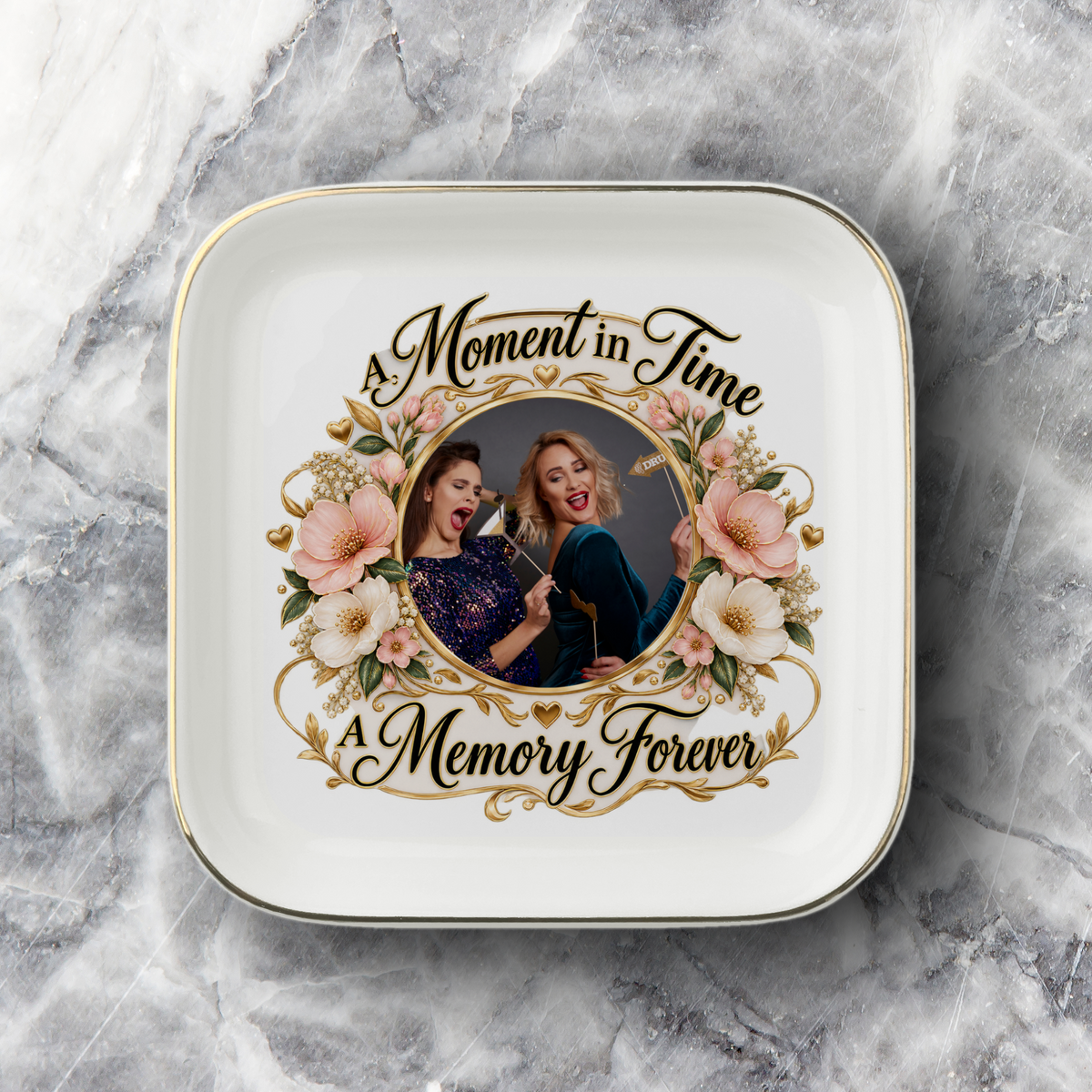 Personalized Photo Jewelry Dish – Custom Memory Keepsake Gift