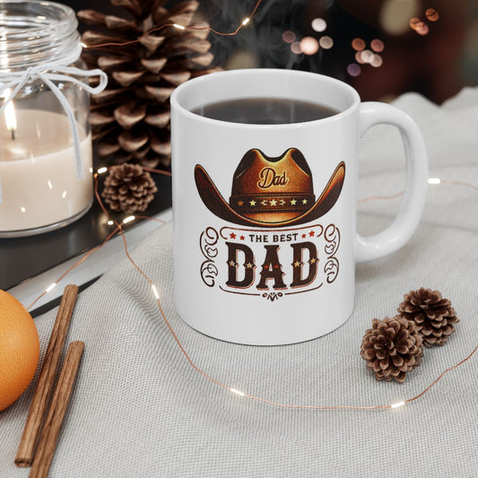 The Best Dad Cowboy Hat [Ceramic Mug, (11oz, 15oz)